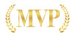 © Studio Trinity - MVPの月桂樹エンブレム | 金色のバッジ | シンプルな横書きベクター素材