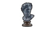 © Lanjut - Marble bust of Apollo with laurel wreath on wooden pedestal