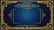 © All studio-TH - luxury blue and gold ornamental frame background with royal crest for certificate template
