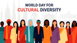 © MohammadAbdul - Colorful illustration of diverse people celebrating world day for cultural diversity together in unity
