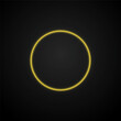 © gzba - Luxury Golden Neon Ring Light Effect with Glowing Swirl, Sparkle Particles and Abstract Circular Wave