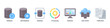 © Arjuna - Data Management web banner icon vector illustration with icons of Database, Add Database, Database, Processing, Statistics, Data Center and Publication