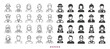 © Bradericon - Peoples icons collection. Multi series icons. Line and glyph solid web icons collection
