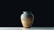 © Zarana  - Kintsugi vase on a table against a dark background