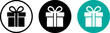 © MOHAMMAD RABBI - Three distinct gift box icons with varying color schemes on circular backgrounds