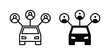 © Hunt - Carpool share icon design Illustration set for Projects