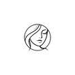 © bristy - Spa logo simple Woman face logo icon vector Woman face logo black with white background
