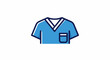 © gedang - Flat design icon of a blue medical scrub top with a pocket