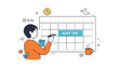 © Bilal Yousaf - A person planning quiet time in a calendar illustration