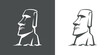 © teracreonte - Logotipo con dibujo minimalista con líneas de una escultura moai de la Isla de Pascua