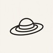 © tao - Minimalist Single Line Sun Hat Icon, Beach Vacation Summer Symbol