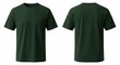 © Jimmi - Front and back view of a plain dark green short-sleeved t-shirt isolated on white background