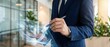 © SUPERARTMAN - Business professional analyzing growth strategies modern office digital interaction corporate environment close-up viewpoint strategic insights for market success