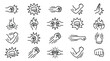 © Anisur Rahman - Hand gestures and impact effects a collection of line art icons