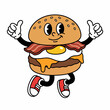 © Boren - This lively illustration features a playful hamburger character giving thumbs up, combining fun design with culinary enjoyment, perfect for food-related projects and happy vibes.