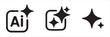 ©   - Ai generate symbol icon set. Set of AI, Artificial intelligence symbol icon - Stock Vector