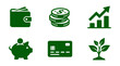 © bhinar - Green financial icons representing savings, investment growth, and eco-friendly finance concepts