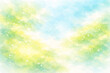 © SatoYa - 新緑と青空をイメージした抽象水彩背景　やさしいグリーンと光の余白デザイン