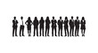 © vimi - Business people silhouettes vector illustration set professional corporate team members standing in suits and office wear.