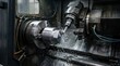© DigitalSpace - Dynamic medium shot focusing on turret live tooling creating flat surfaces on a rotating part demonstrating seamless integration of milling and turning processes.
