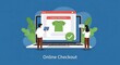 © Msthosneara - Two people interact with a large laptop displaying an online checkout process for a green t-shirt