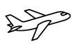 © Julhash - Minimalist line art drawing of a sleek modern airplane in flight profile view