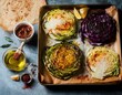 © Monika - Pieczone plastry białej kapusty, często z dodatkiem oliwy, ziół, parmezanu lub wędzonej papryki, podawane jako główne danie wegetariańskie.