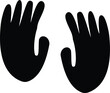 © Muhammad - Monkey paw footprint icon set collection group, primate handprint track footprint symbol vector pack, wildlife animal mark, flat and line style black icons isolated on transparent background