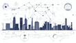 © falikh - A digital art piece depicting a futuristic cityscape with interconnected network elements