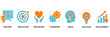 © Roronoa15 - Workshop icon set Aqua Orange Flat concept for teacher, objectives, motivation, teamwork, ideas, solution, and development