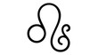 © Ch - Leo Zodiac Sign Vector Icon Illustration. Minimalist Black Line Art Astrological Symbol for Horoscope, Astrology, and Mystical Designs. Scalable Flat Graphic Resource for Web and Print Media.