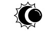 © Ch - Minimalist vector illustration of a celestial full moon and sun eclipse icon, dark blue gradient design for astrology, zodiac symbols, astronomy, and mystical concepts, scalable graphic resource.