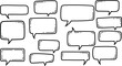 © MdAsiful - Hand drawn rectangle and square speech bubbles vector illustration for design communication