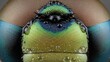 © Audax - Extreme macro shot of a dragonfly's head showing its large compound eyes with water droplets.