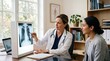 © Matt - Doctor showing chest x-ray to patient in medical office