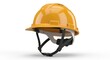 © Ali - Yellow hard hat for construction safety, industrial protective headwear with chin strap, professional worker safety helmet for engineering and building sites isolated on White Background