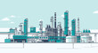 © jajang - Industrial factory plant with smokestacks.