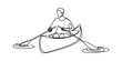 © Kanu Art_Gallery - A single continuous line drawing of a person paddling a small canoe on a calm water surface area Vector, illustration