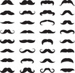 © FATEMA BEGUM - Black Hipster Mustache Icon Set. Vector Illustration isolated on white background.