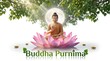 © Kokila - Buddha Purnima Celebration with Meditating Gautama Buddha, Spiritual Enlightenment, Lotus, Golden Aura, Isolated on White Background.