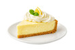 © UM - Slice of classic cheesecake with lemon garnish isolated on transparent background