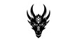© jarang - Fierce Dragon Head Silhouette, Mythical Creature Emblem, Fantasy Art