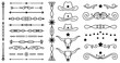 © Mizu Ahmed 2 - Old western decorative line dividers vector set, vintage ornamental border elements with rustic cowboy motifs for branding, menus, posters, packaging, and retro style graphic design.