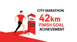 © SINGGIH - Marathon Runner Near Finish Line Celebrating Successful 42km City Marathon Achievement