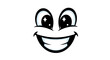 © raga - Happy Cartoon Face with Big Smile and Sparkle Eyes.