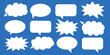 © Annas - A set of chat box designs for comments on social media or comics. Vector designs of speech bubbles, text boxes, and conversation chat columns in comics.