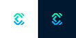 © anello - Modern Geometric 'C' Logo Design in Gradient Blue and Green on White and Dark Blue Backgrounds, Minimalist Abstract Symbol