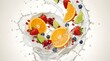 © Achmad - Fresh Fruits Splash in Milk Cream Splash Isolated on White