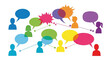 © ahmad - People communicating with colorful speech bubbles.