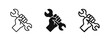 © ICONS FOR YOU - Hand holding wrench icon set representing manual labor repair and technical empowerment
